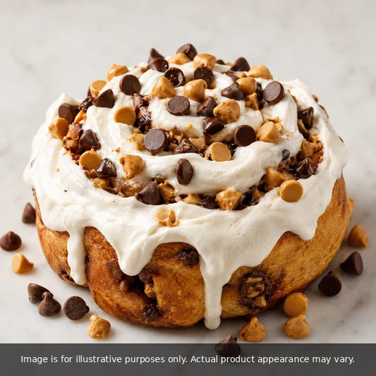 Chocolate Chip & Peanut Butter Chip dessert roll. Image is for illustrative purposes only; actual product appearance may vary.