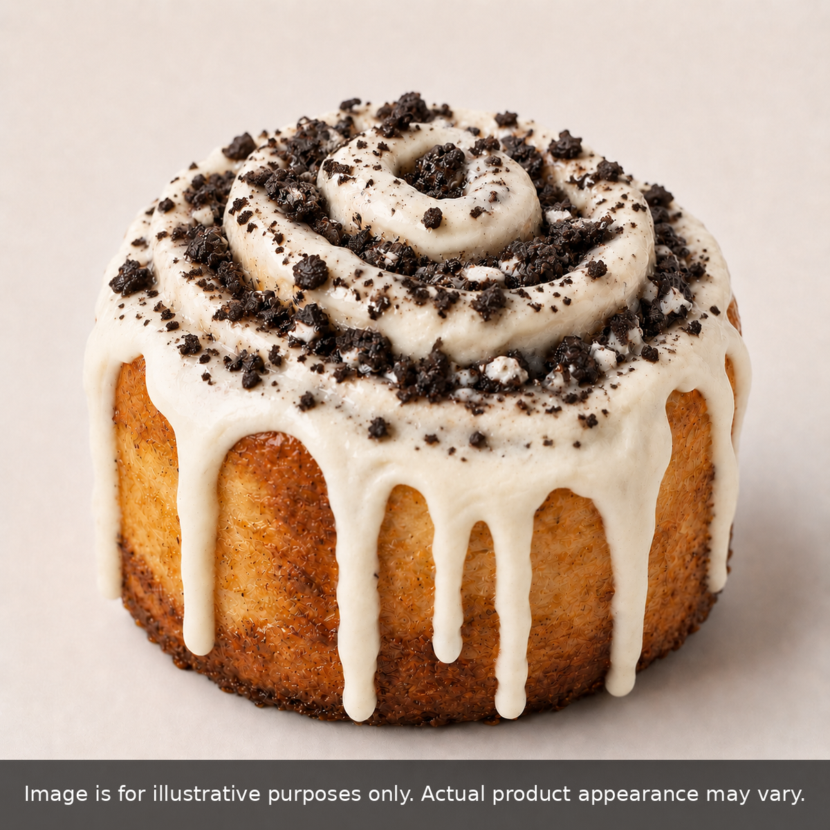 Cookies & Cream dessert roll. Image is for illustrative purposes only; actual product appearance may vary.