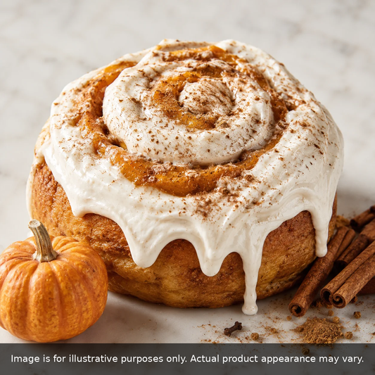 Pumpkin Spice dessert roll. Image is for illustrative purposes only; actual product appearance may vary.